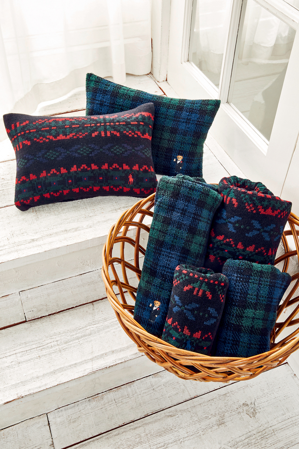 ラルフローレン パッチワーククッション ☆即発☆Ralph Laurenデニムパッチワーク・クッション (Ralph